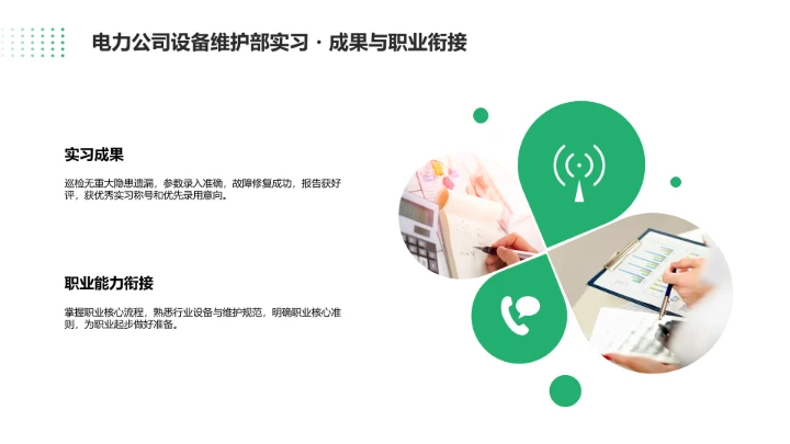 绿色简约风电气工程和自动化专业大学生职业生涯规划发展展示PPT模版