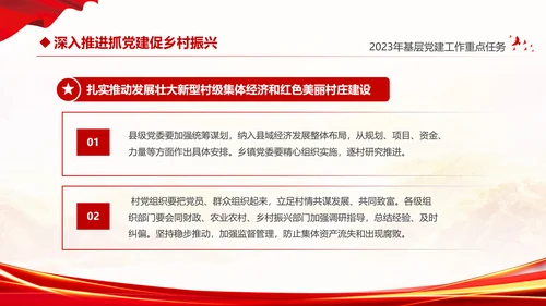 红色大气党建党课基层党建工作重点任务课件PPT二十大报告