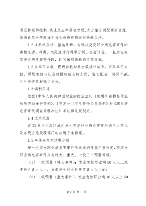 职业病危害事件应急处理预案(职业卫生档案).docx
