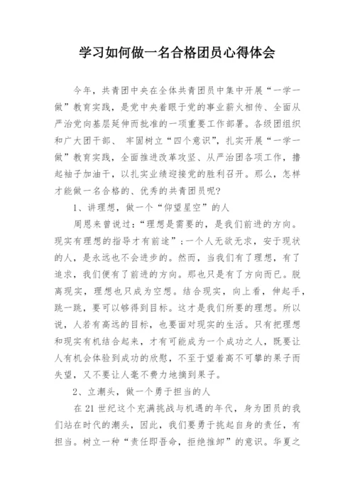 学习如何做一名合格团员心得体会.docx