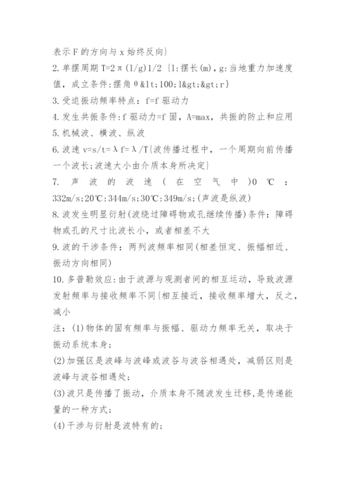 高中物理会考必背公式知识点.docx