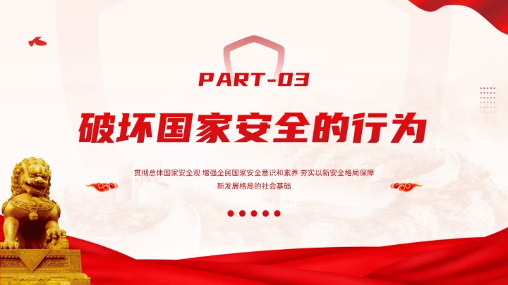 红色党政风国家安全你我有责全民国家安全教育日介绍宣传PPT模板