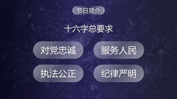 深蓝剪影中国人民警察节主题教育PPT模板