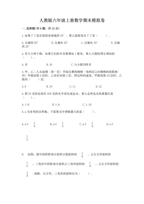 人教版六年级上册数学期末模拟卷附答案（综合题）.docx