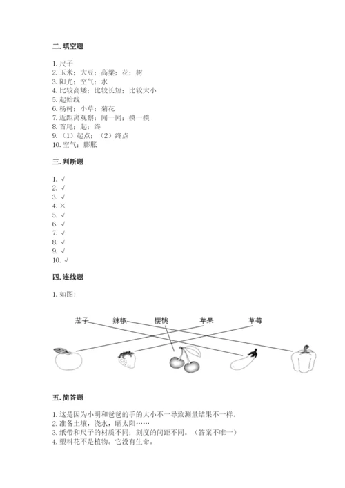 教科版一年级上册科学期末测试卷（夺冠）word版.docx