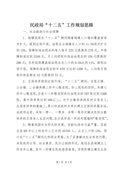 民政局“十二五”工作规划思路.docx