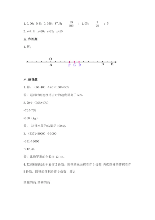 小学六年级下册数学期末卷含完整答案（必刷）.docx