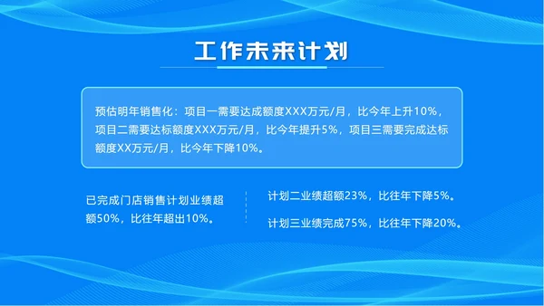 蓝色商务述职报告ppt模板