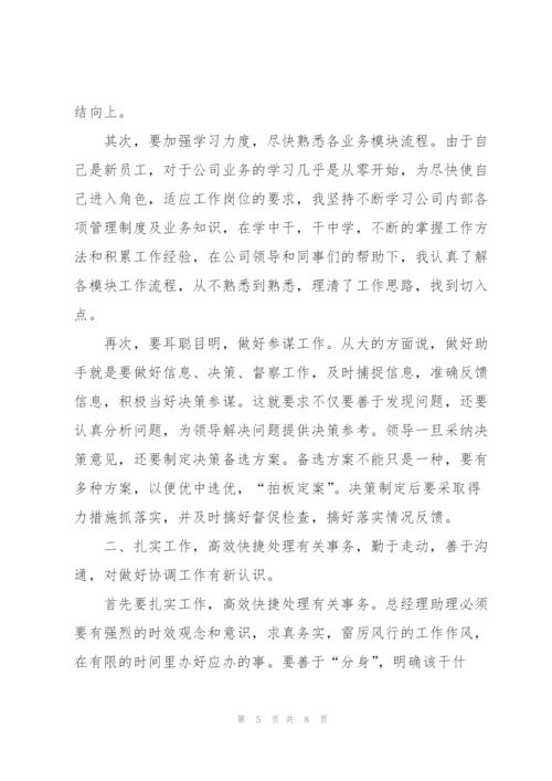 酒店总经理助理年度总结.docx