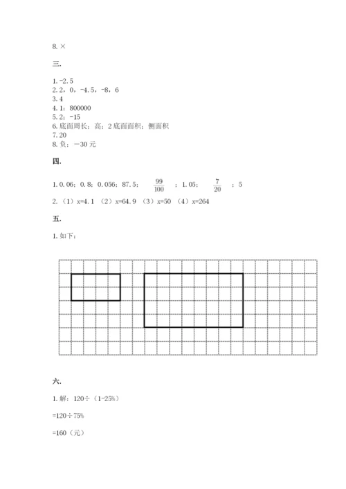 人教版六年级数学小升初试卷附答案（研优卷）.docx