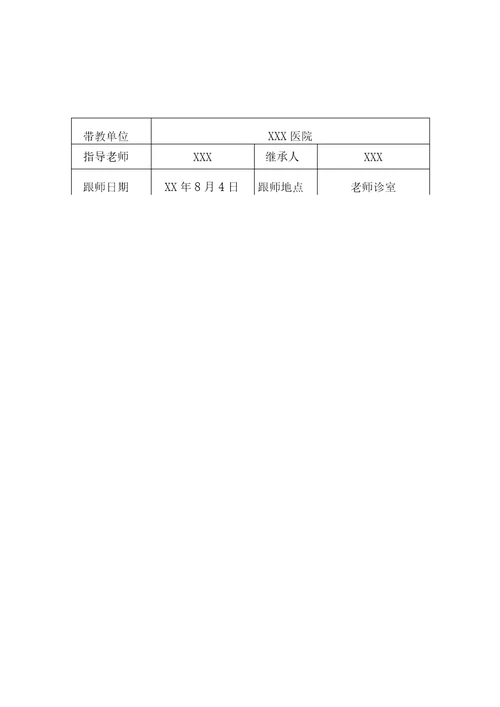 中医师承跟师笔记