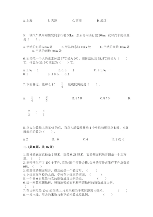 苏教版小升初数学模拟试卷含答案（培优）.docx