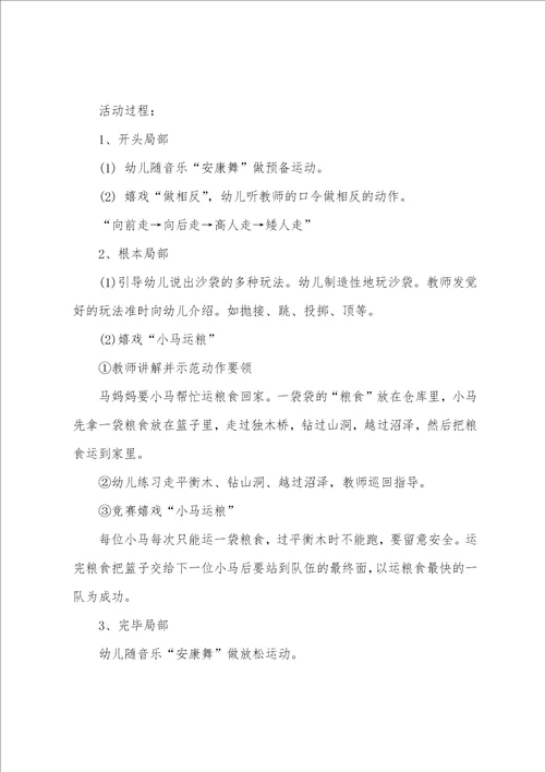 大班体育运西瓜教案反思