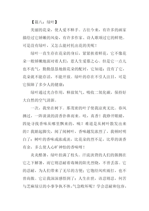 以绿叶为话题的作文.docx