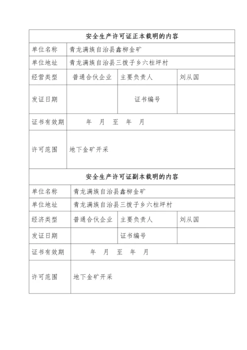 金矿山安全生产许可证申报材料3.docx