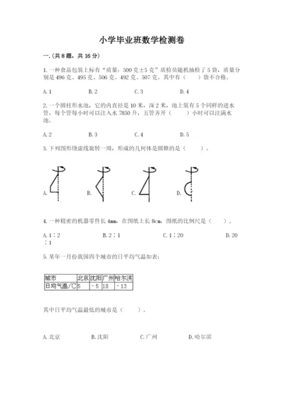 小学毕业班数学检测卷附答案【轻巧夺冠】.docx