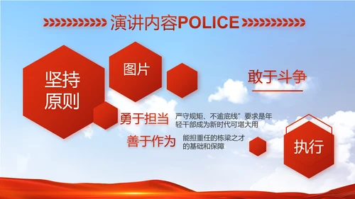 警察公安心向党工作总结计划PPT