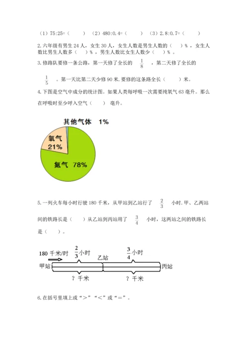人教版六年级上册数学期末测试卷含答案（培优）.docx