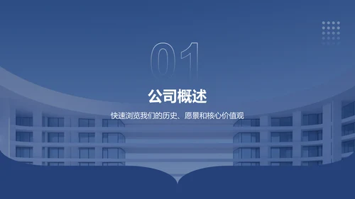 蓝色商务风公司介绍PPT模板