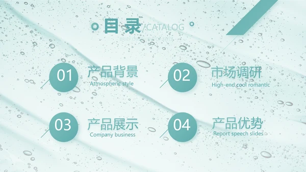 蓝色创意美容化妆品介绍工作总结PPT