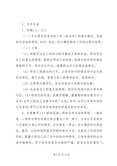 心得写作方法15篇.docx