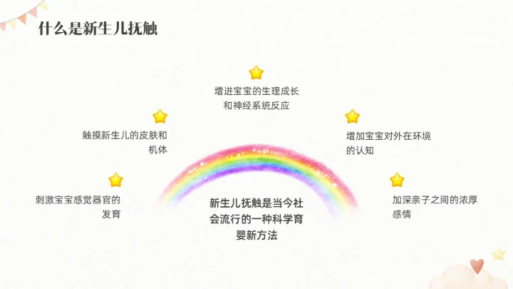 红色水彩插画新生儿抚触医疗护理培训PPT