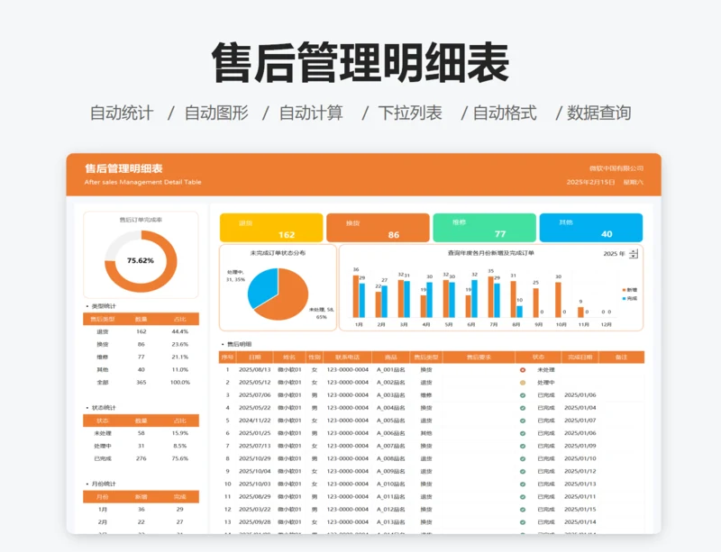 售后管理表