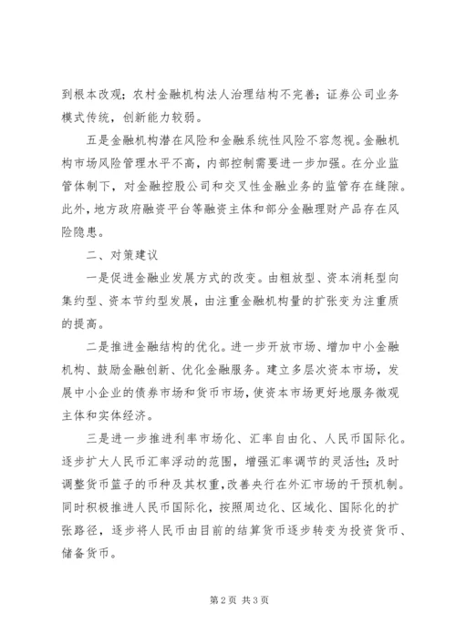 基层反映：经济社会转型期金融综合改革面临几大阻力亟待调整解决.docx