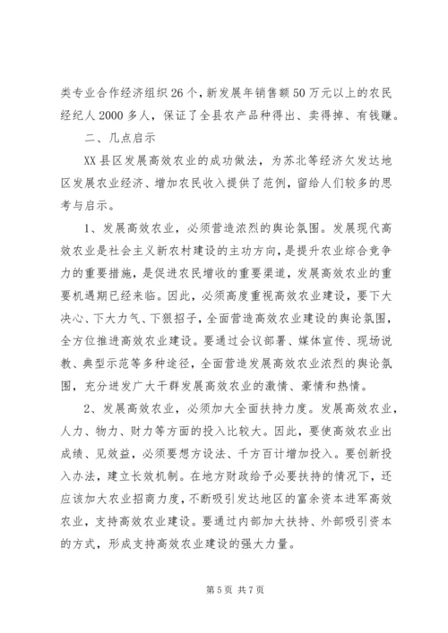 关于XX县区发展高效农业的调查与思考 (3).docx