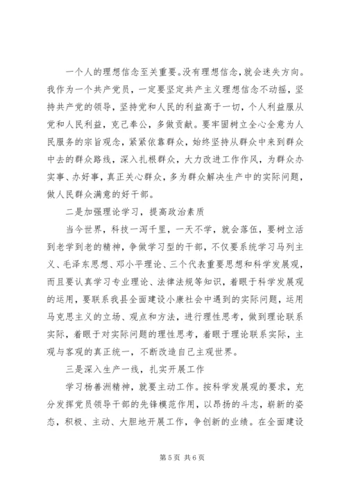 学习杨善洲同志先进事迹党性分析材料.docx