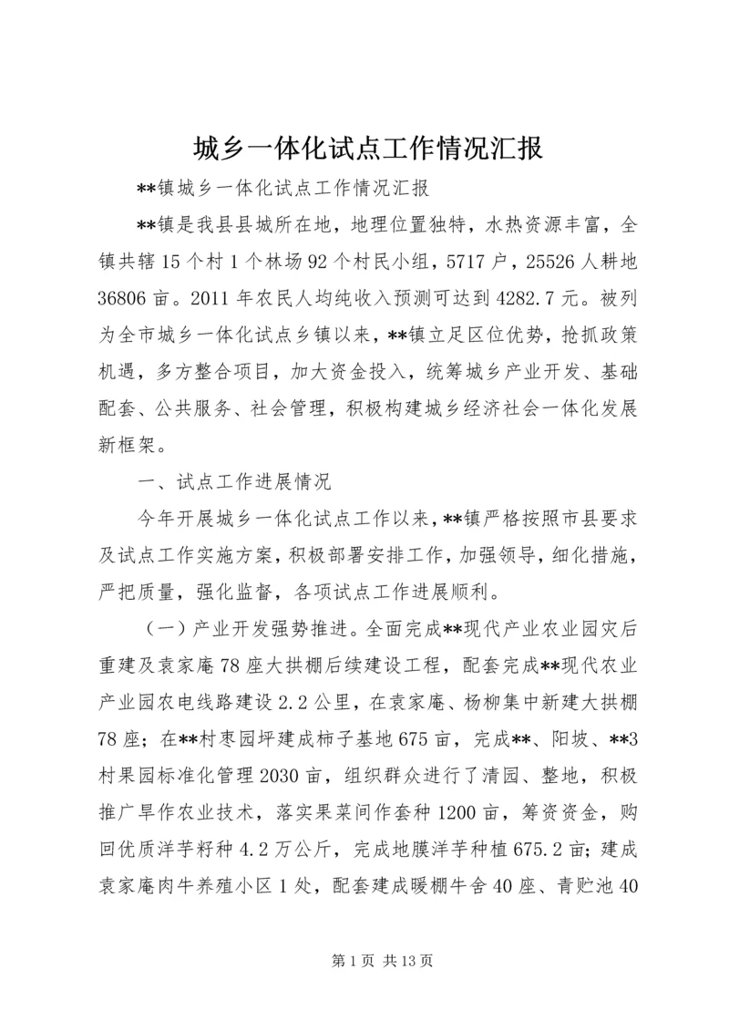 城乡一体化试点工作情况汇报 (3).docx