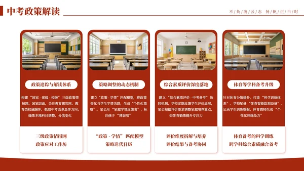 红色实拍风中考考前初三毕业班家长会PPT模板