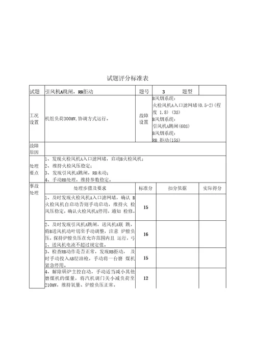 300MW值长试题顾