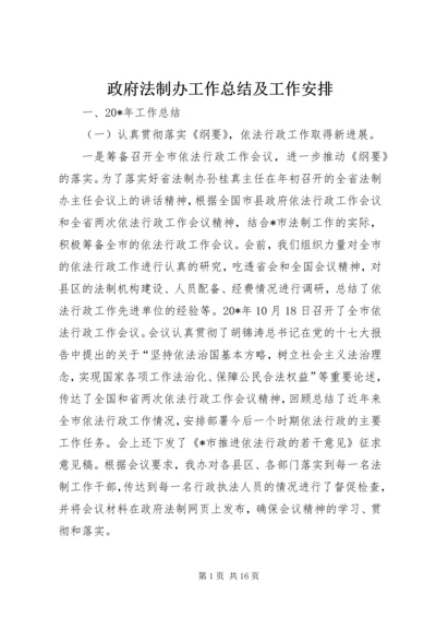 政府法制办工作总结及工作安排.docx