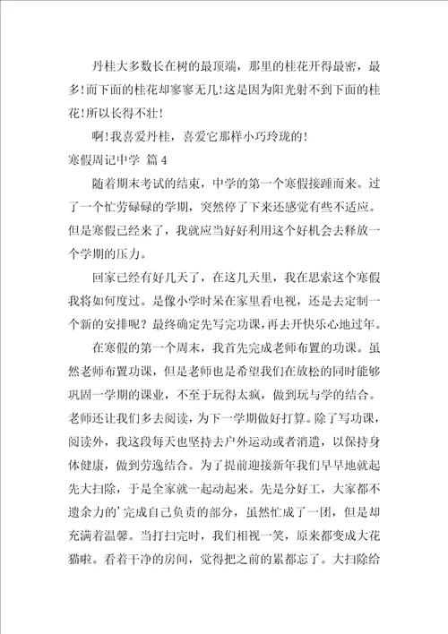 寒假周记高中