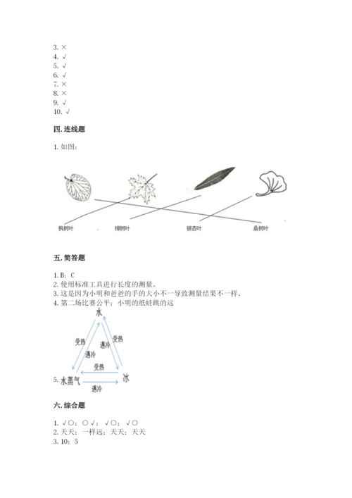 教科版一年级上册科学期末测试卷（精华版）.docx