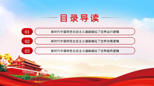 新时代中国特色社会主义道路蕴含的逻辑PPT模板