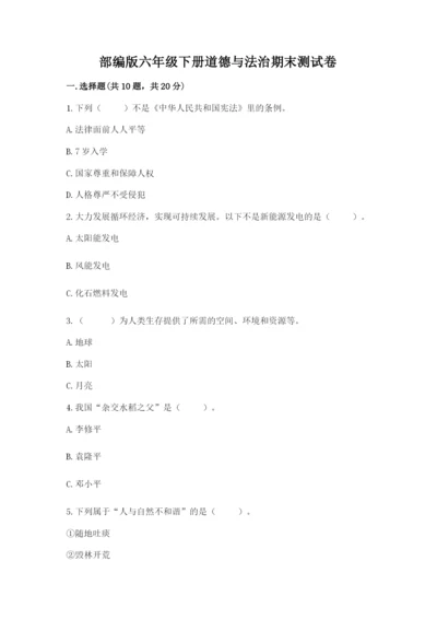 部编版六年级下册道德与法治期末测试卷精品【各地真题】.docx