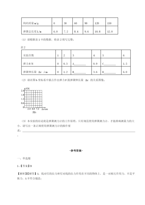 滚动提升练习重庆市江津田家炳中学物理八年级下册期末考试同步测试试题（详解）.docx