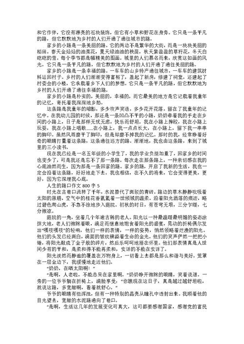人生的路口作文800字