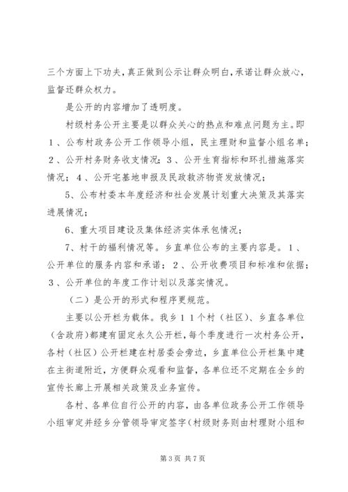 乡镇村务政务公开工作典型材料.docx