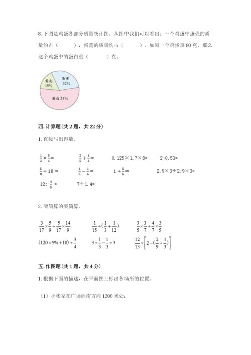 人教版六年级上册数学期末测试卷含答案（巩固）.docx