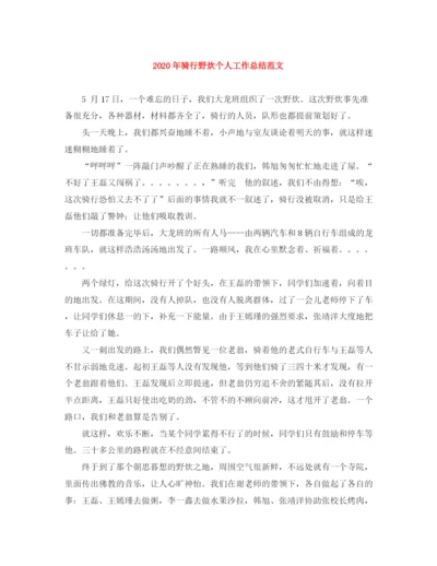 精编之年骑行野炊个人工作总结范文.docx
