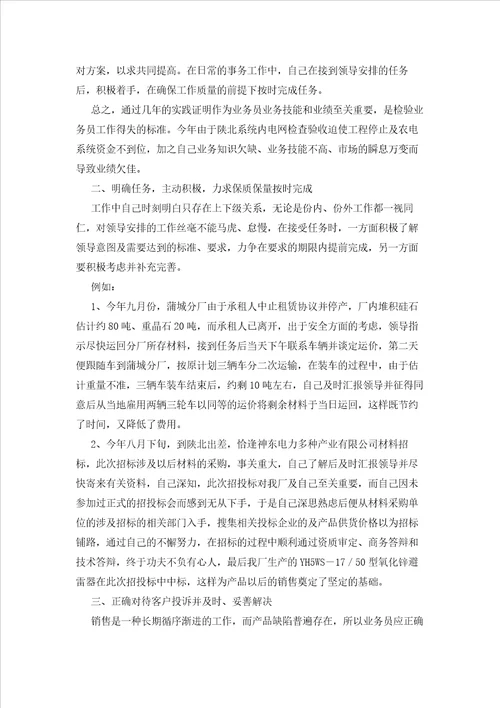 2023年最新的实用的业务员个人工作总结锦集六篇