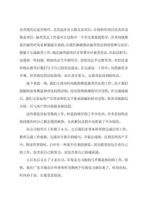 会计师事务所实习报告