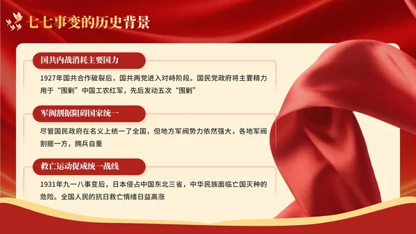 红色党政风中国全民抗战的起点宣传PPT