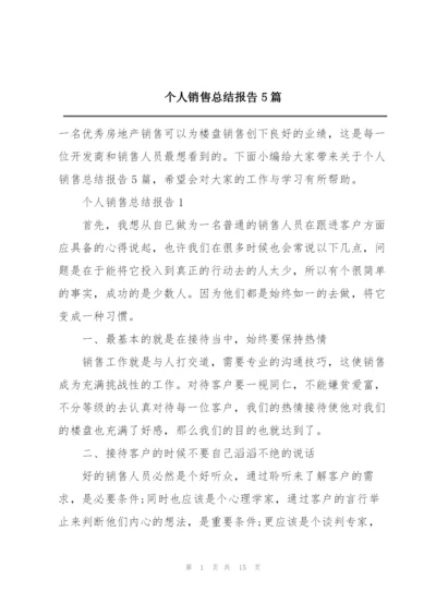 个人销售总结报告5篇.docx