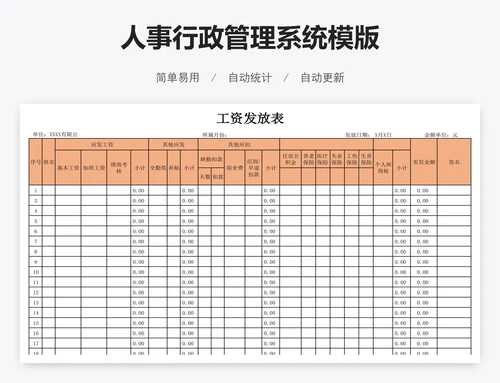 人事行政管理系统模版