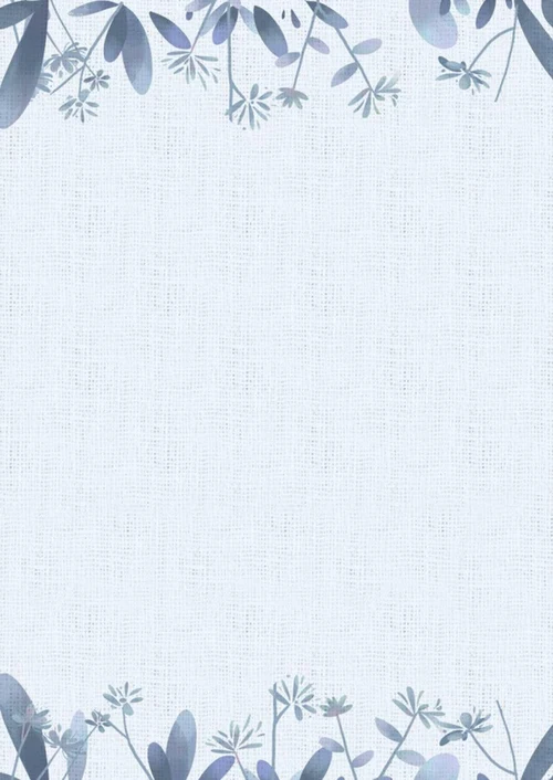 蓝色小花信纸word模板