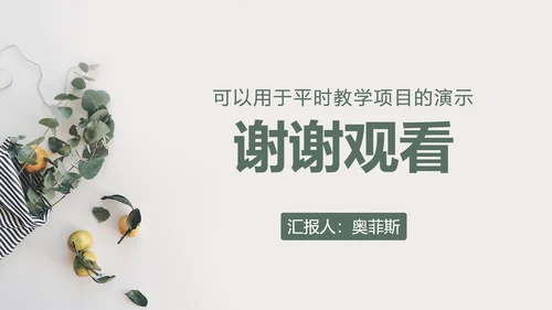 素雅简约小清新灰色PPT模板